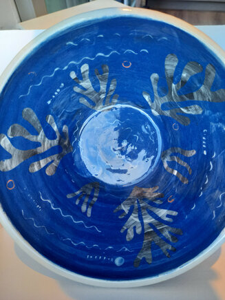 Seaweed slipware bowl