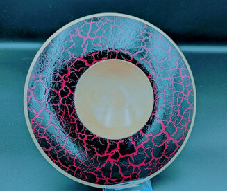 Maple bowl with crackle glaze