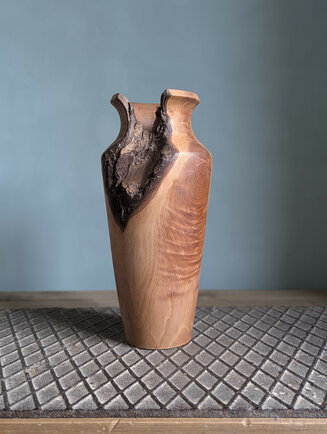 Hawthorn Vase with live edge