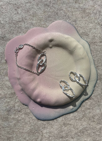 Set chain earrings & bracelet set