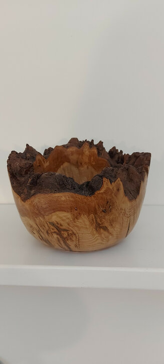 Natural Edged Burr Oak Bowl