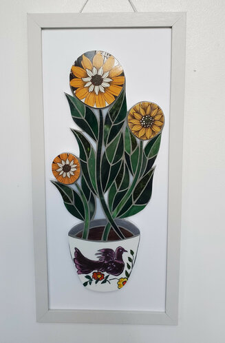Everlasting flowers mosaic wall art