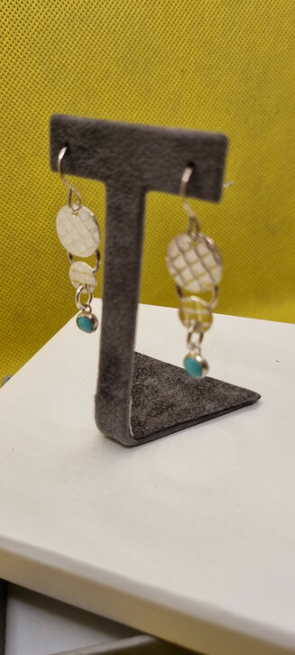 Silver set drop earrings