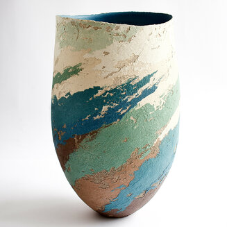 large vessel - scooped rim 36 cm.ht.