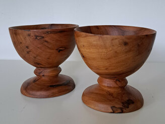A pair of small apple goblets