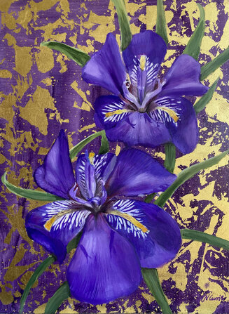 Alpine Iris on Gold