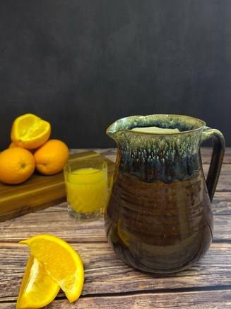 Stoneware jug with black glaze