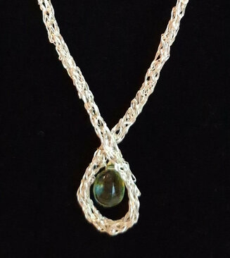 Viking knit beaded necklace