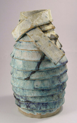 Blue clinker vase