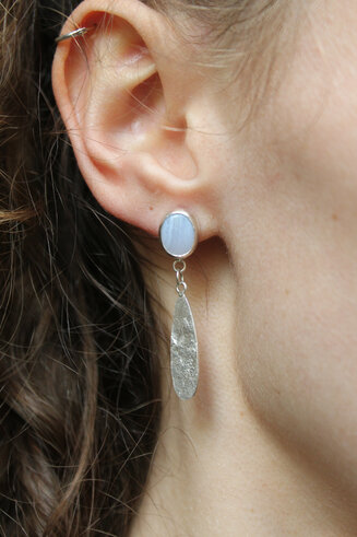 Lace agate earrings