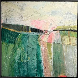 Acrylics, collage and inks