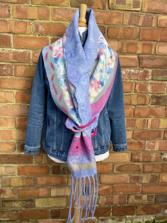 Nuno felted Art Scarf “Confetti “