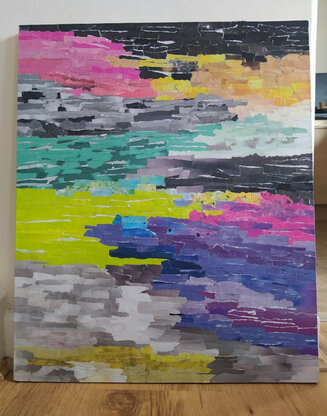 Sky Borealis - Collage on board 47 x 57 cm