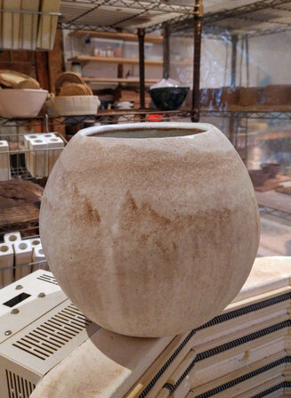 Open Sphere, Hand-built using the coiling method.