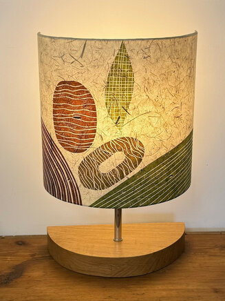 Abstract Linocut Lamp