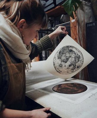 ‘Sister’ from the etched copper plate