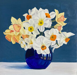 Narcissi in a Bristol Blue Vase