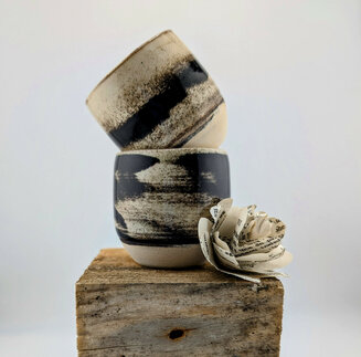 Black and White Marbled Cups