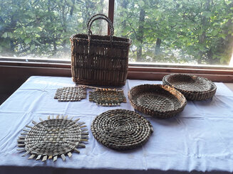 Rush works, baskets and bowls