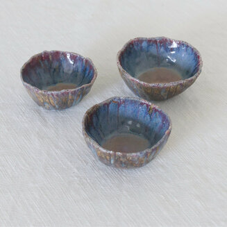 Small blue bowls
