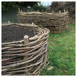 Raised beds made from hazel