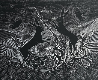 The Boxing Match - Linocut